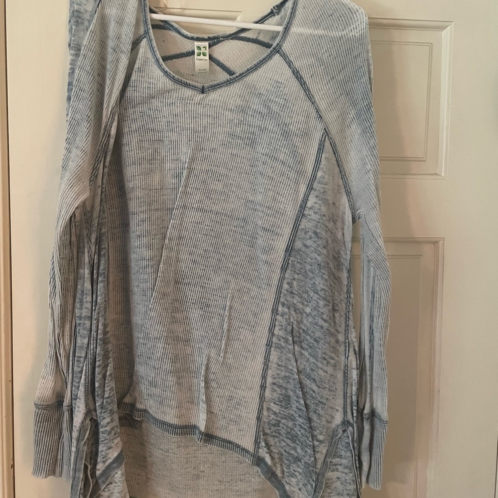Acid Wash Blue Lightweight Sweater
